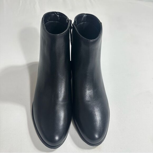 Naturalizer Bay Boots Womens 9W Black Leather Weatherproof Ankle Bootie New - Picture 7 of 16